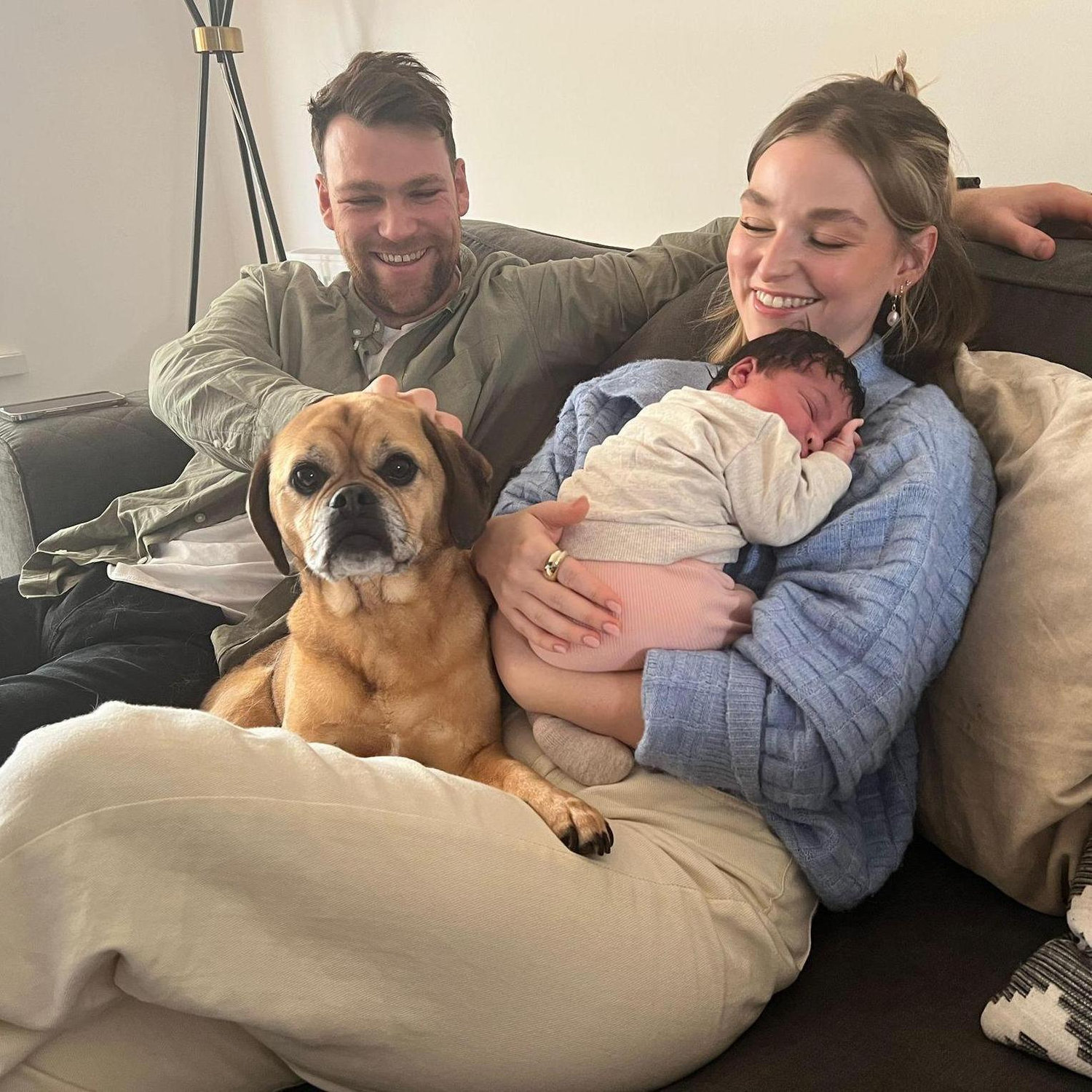 May 2022 - Meeting Shawn and Jess' beautiful baby girl Eden for the first time. Not sure Amber appreciated the lack of attention.