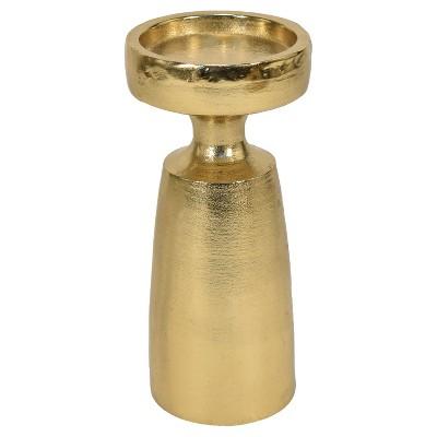Short Pillar Candle Holder Gold