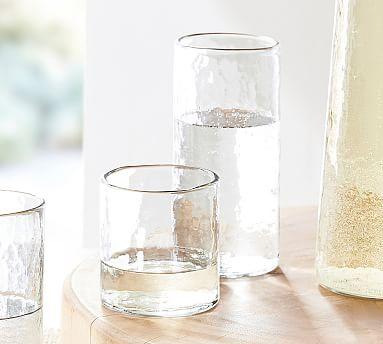 Handmade Hammered Drinking Glasses - Tall 18.6 oz - Set of 4