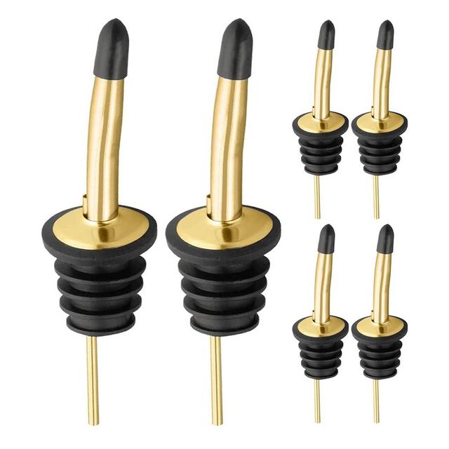 Pafusen 24 Pack Liquor Bottle Pourers, Liquor Pour Spout for Liquor Bottles, Stainless Steel Olive oil Dispenser Spout, Alcohol Pourer Spouts Dust Caps Covers, Gold