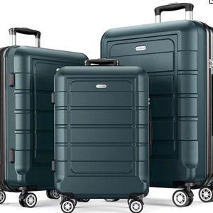 SHOWKOO Luggage Sets Expandable Suitcase Double Wheels TSA Lock (ArmyGreen)