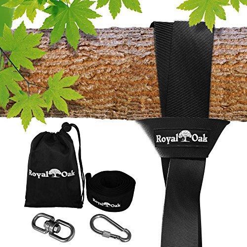 Easy Hang (8FT) Tree Swing Strap X1 - Holds 2200lbs. - Heavy Duty Carabiner and Spinner - Perfect for Tire and Saucer Swings - 100% Waterproof - Easy Picture Instructions - Carry Bag Included!