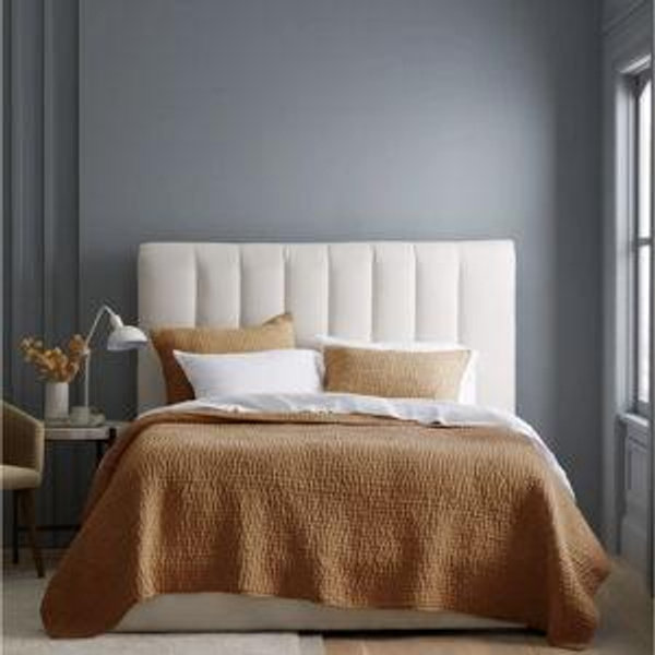 European Linen Cotton Stitch Quilt in Terracotta