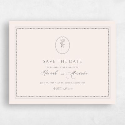 Charcoal, Beige Wedding Save the Date - Piran Landscape