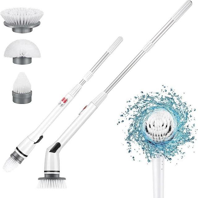Fane Electric Spin Scrubber, 360 Degree Rotating Cordless Cleaning Power Scrubber, Shower Scrubber with 3 Replaceable Brush Heads, Rech Spin Scrubber black