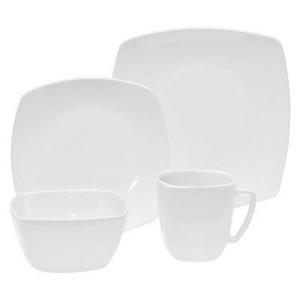 Soft Square Ceramic 16pc Dinnerware Set White - Threshold™