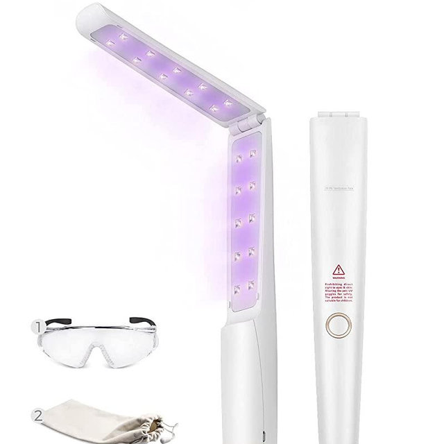 UV Light Sanitizer Wand, Portable UVC Light Disinfector Lamp Chargable Foldable UV Wand for Home Hotel Travel with 20 UV-C LED Beads