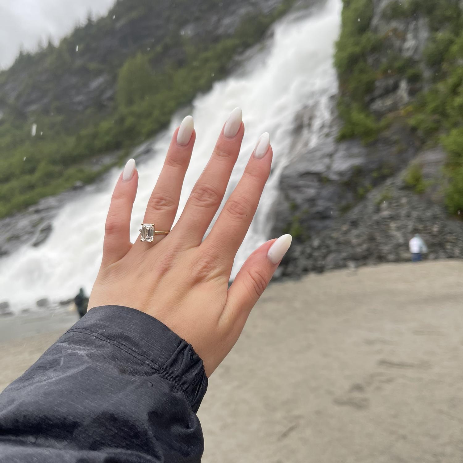 Ashley said “yes!” at Mendenhall Glacier, Juneau, AK!