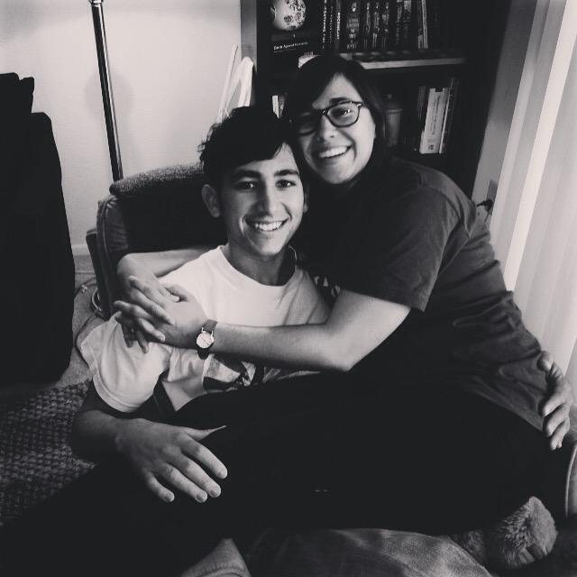 Hanging out at Rachel & Jess' apartment in 2015