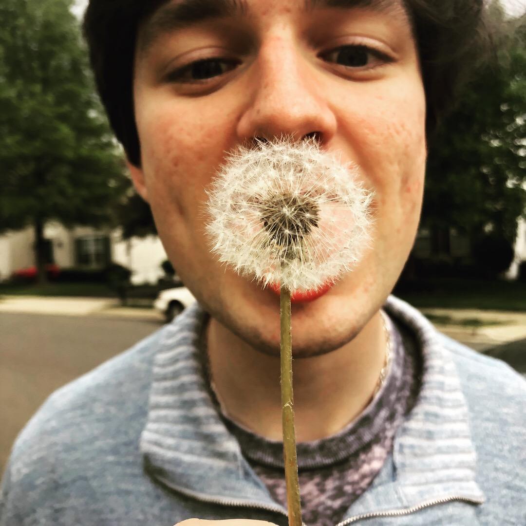 Patrick tried to eat a dandelion...