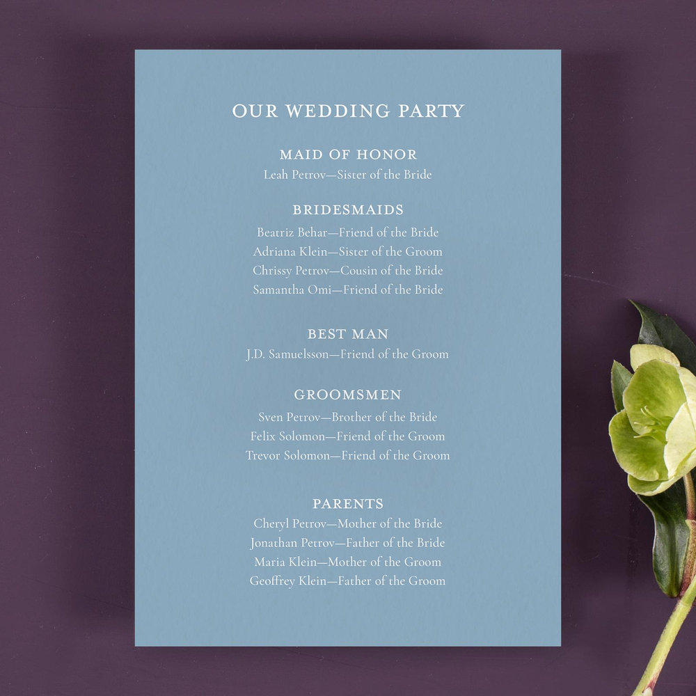 Normandy | Dusty Blue | Zola Wedding Programs