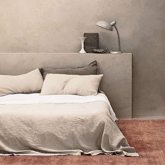 BISELINA Linen Sheet French Flax Flat Sheet 55% Euro Linen 45% Cotton Basic Style Solid Color Soft Breathable Farmhouse Top Sheet (Queen, Linen)