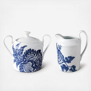 Arcadia Blue Creamer & Sugar Bowl