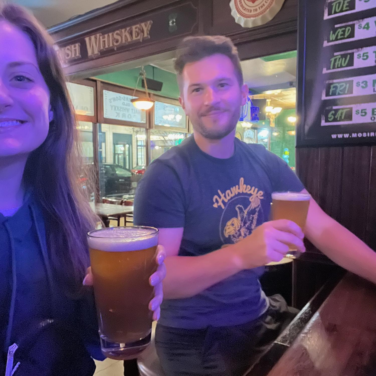 Katelyn took David to the bar across the street from her apartment when she lived in Milwaukee. They visited for a friends wedding in 2024