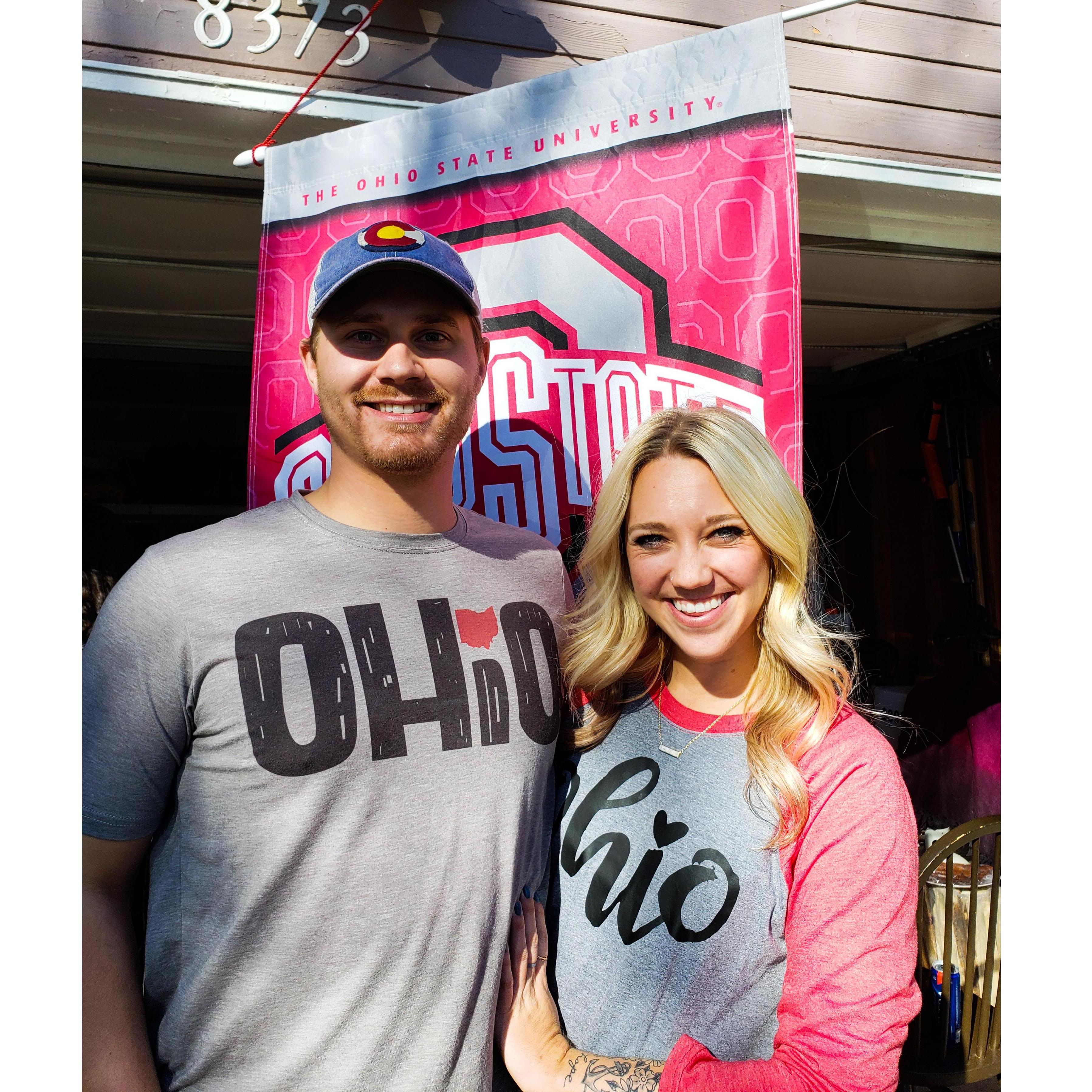 She made him a Jayhawk, he made her a Buckeye.