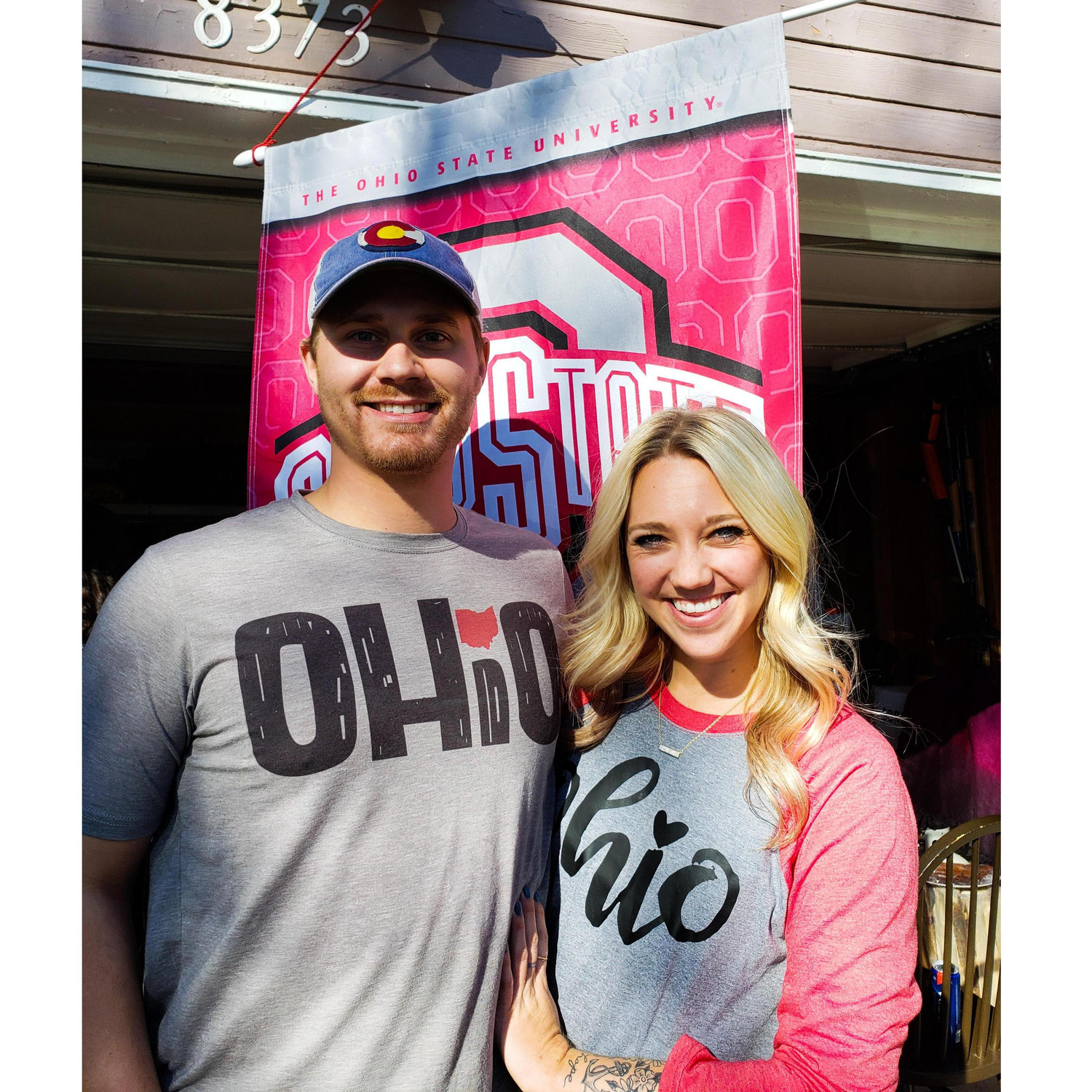 She made him a Jayhawk, he made her a Buckeye.
