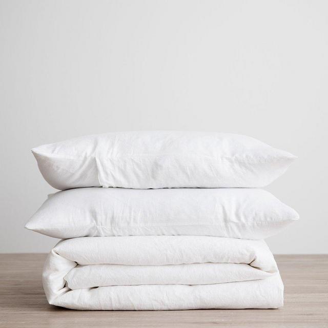 Linen Duvet Cover Set - White King