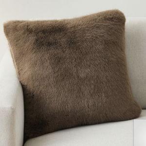 Faux Fur Mink Pillow (Color: Mocha)