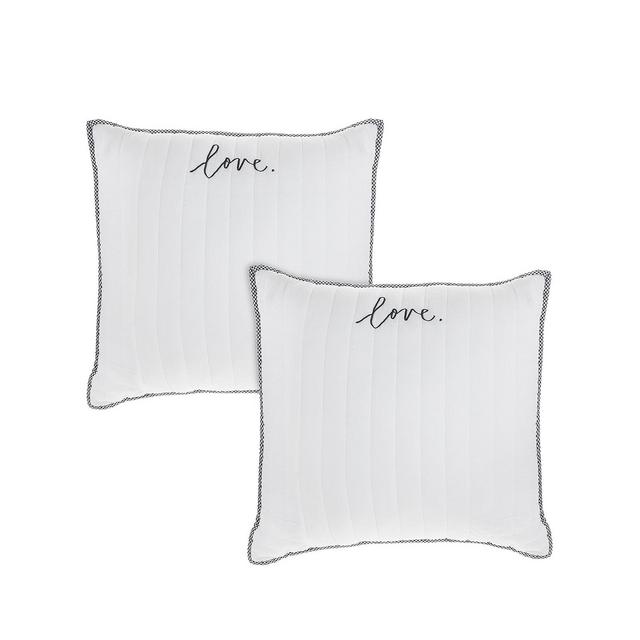 Rae Dunn Embroidered Words 2 Pack Decorative Pillow, 26" x 26"