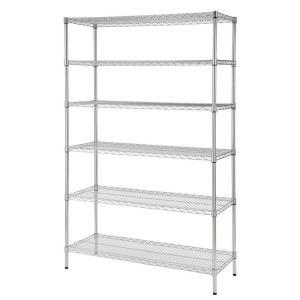48 in. W x 72 in. H x 18 in. D Decorative Wire Chrome Heavy Duty Shelving Unit