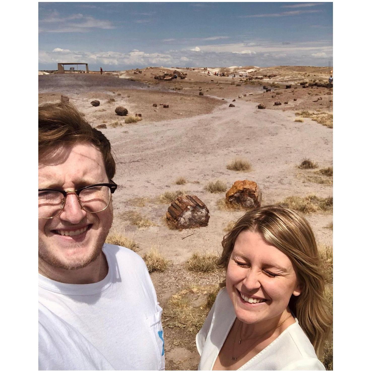 Devon and Michael visiting the petrified forest in 2021!