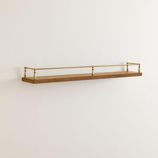 Summerville Reversible Rail Ledge, 48" - Antique Brown/ Brass