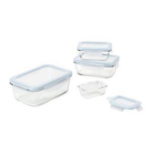 OXO 8pc Glass Food Storage Container Set Blue