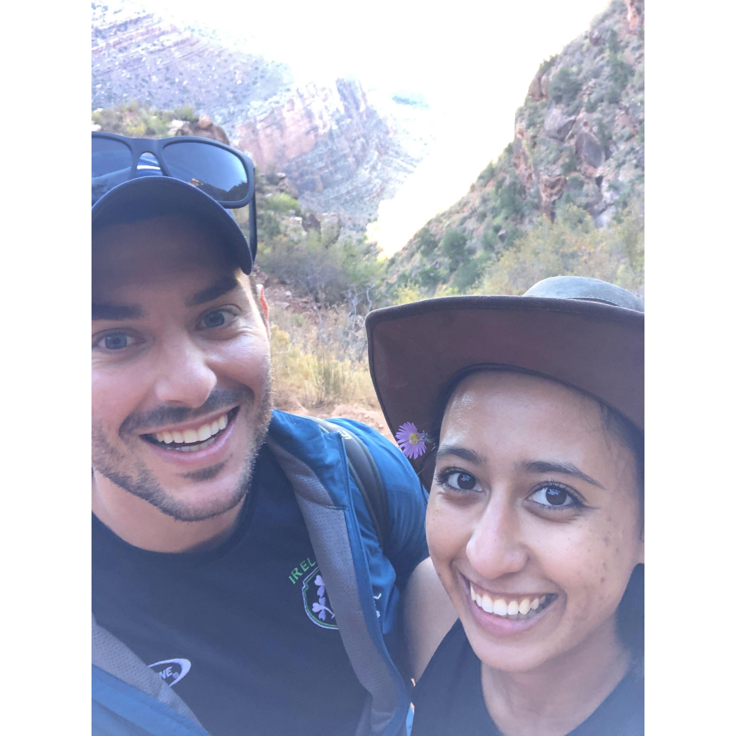 On our hike on one of the trails in the Grand Canyon, October 2020