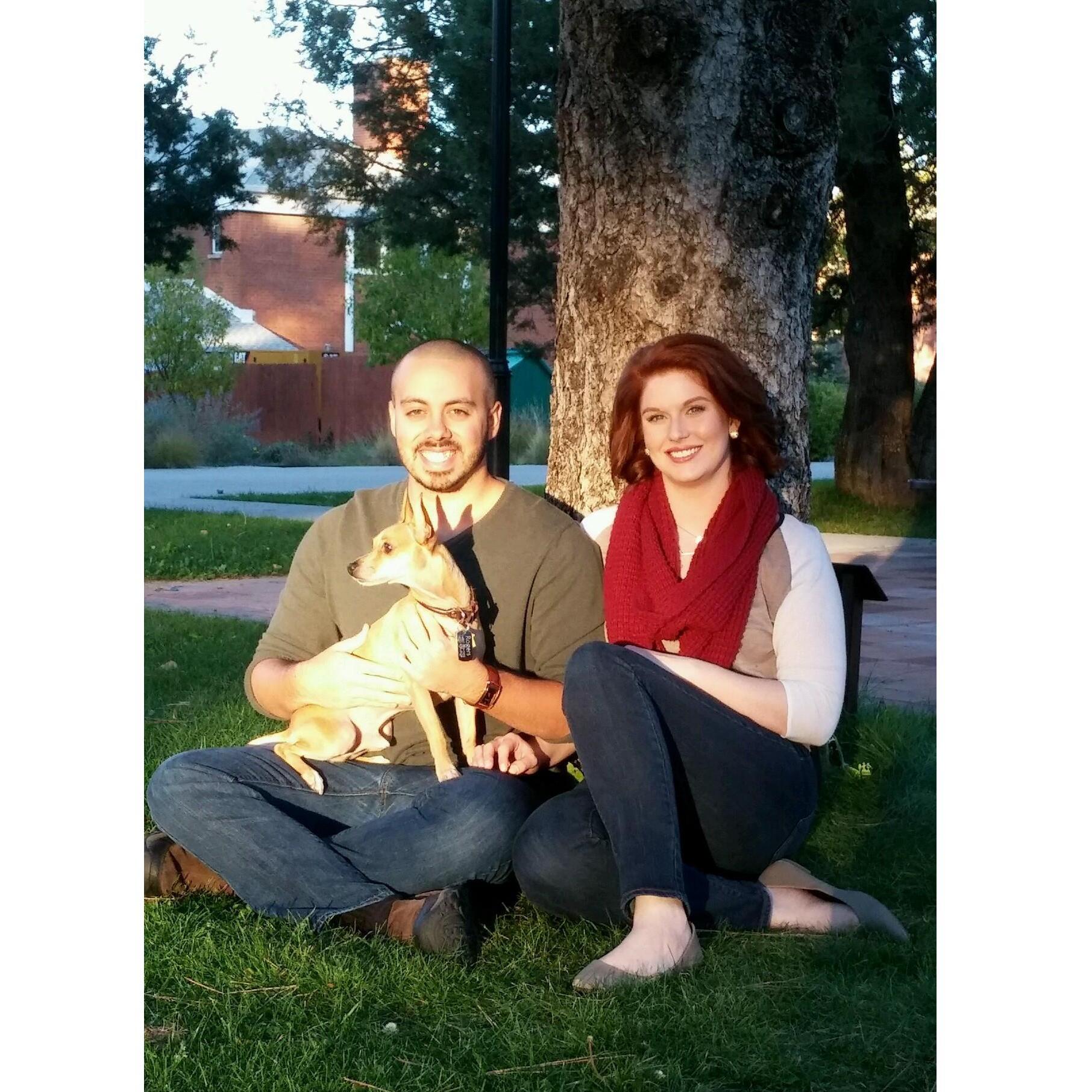 Fall 2015: Our first family photo with little Rogers!
