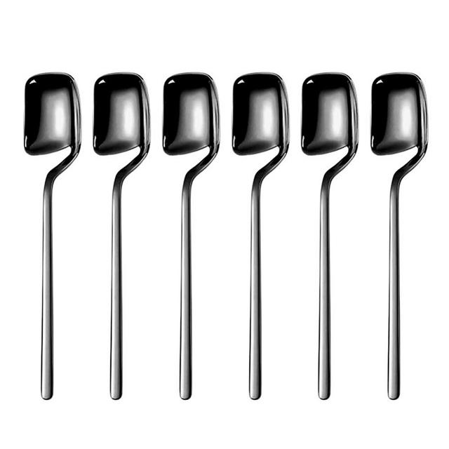 Demitasse Espresso Spoons, 6 Pcs Mini Coffee Spoons, 5.6 Inches Stainless Steel Small Dessert Spoons for Rest Coffee, Sugar, Tea, Ice Cream