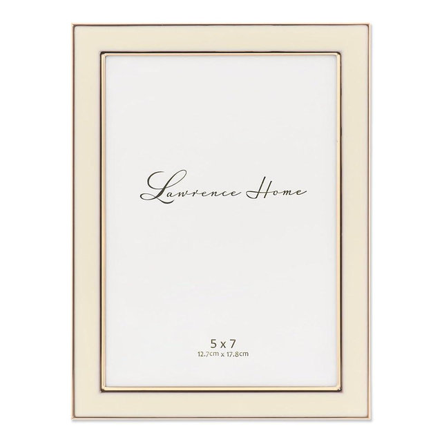 Lawrence Frames Metal Frame, Polished Enamel, Ivory, 5x7