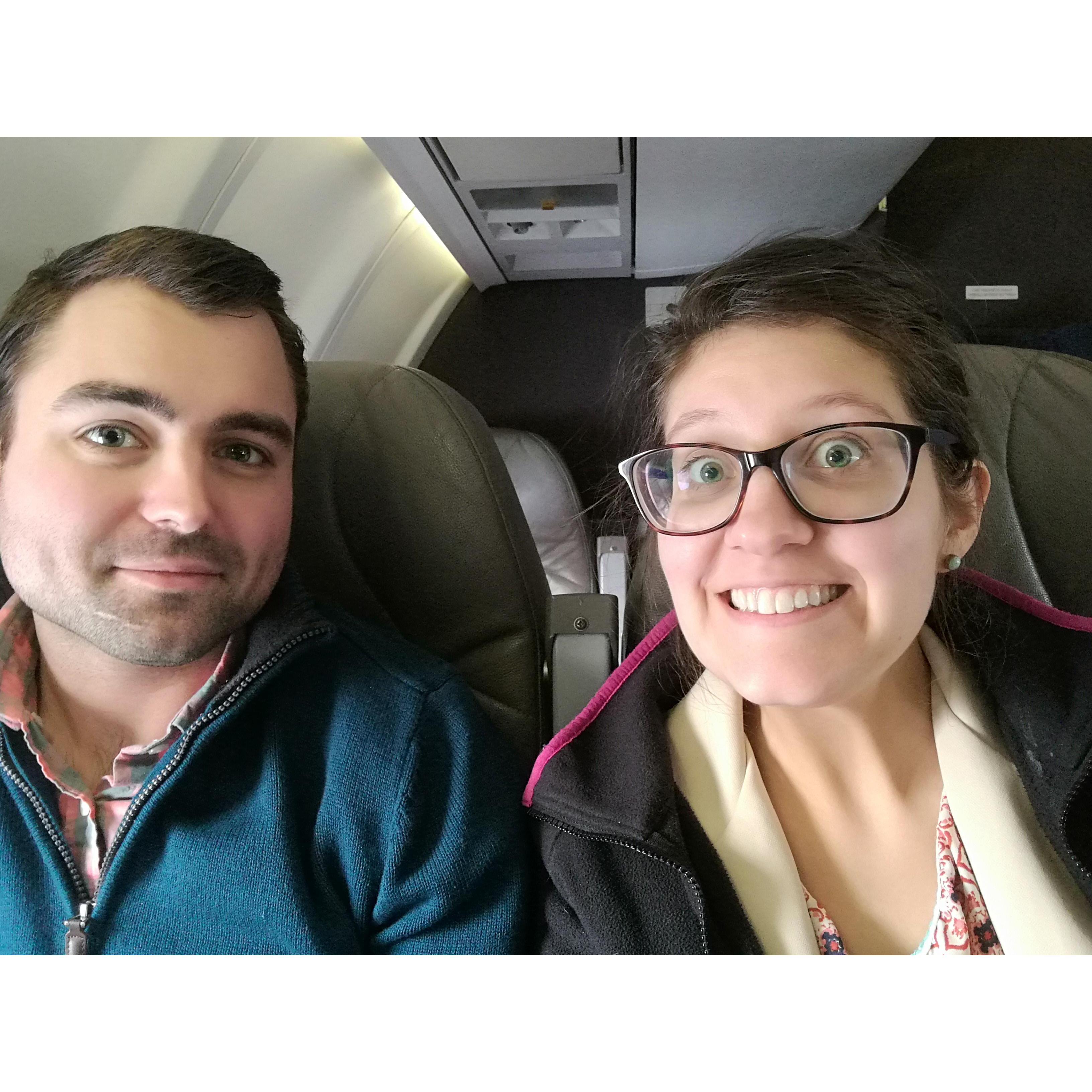 Dillon's first international flight! 2019