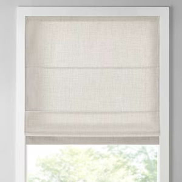 WHITE Madison Park Room Darkening Cordless Room Darkening Roman Shade - Neutral