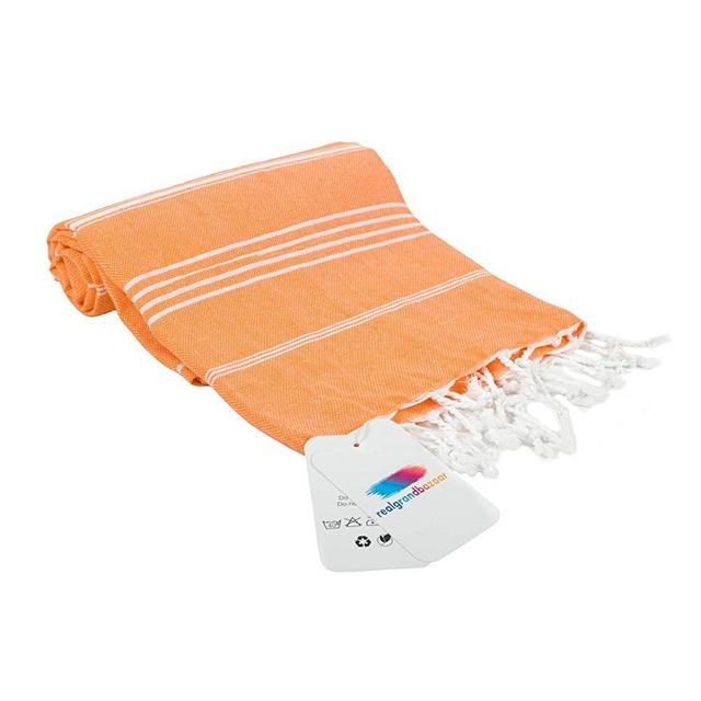 Realgrandbazaar Pestemal Turkish Towel%100 Cotton - Pre Washed, More Softly 39 x 69 Peshtemal, Beach, Bath, Spa, Hammam, Super Soft Towels (Orange)