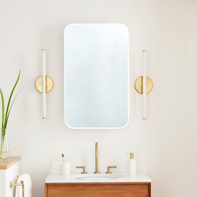 Frameless Seamless Medicine Cabinet, 21"x 34"