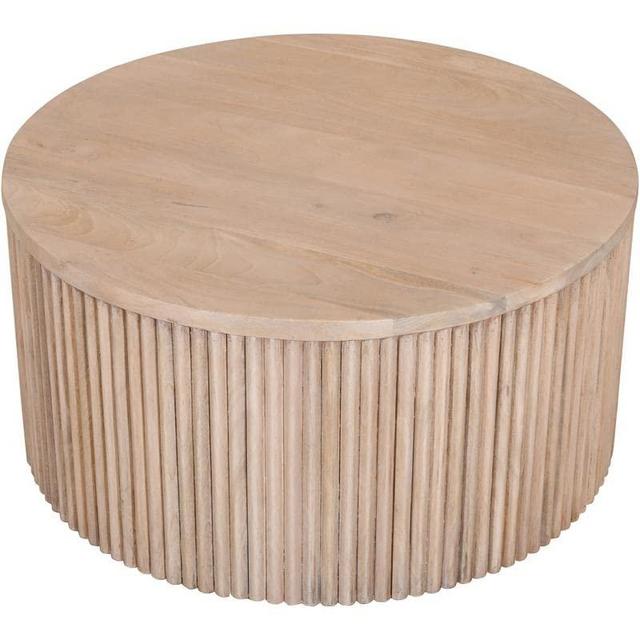 Meridian Furniture Oakhill Collection Modern | Contemporary Round White Oak Finish Coffee Table, 32" W x 32" D x 16.5" H, Brown