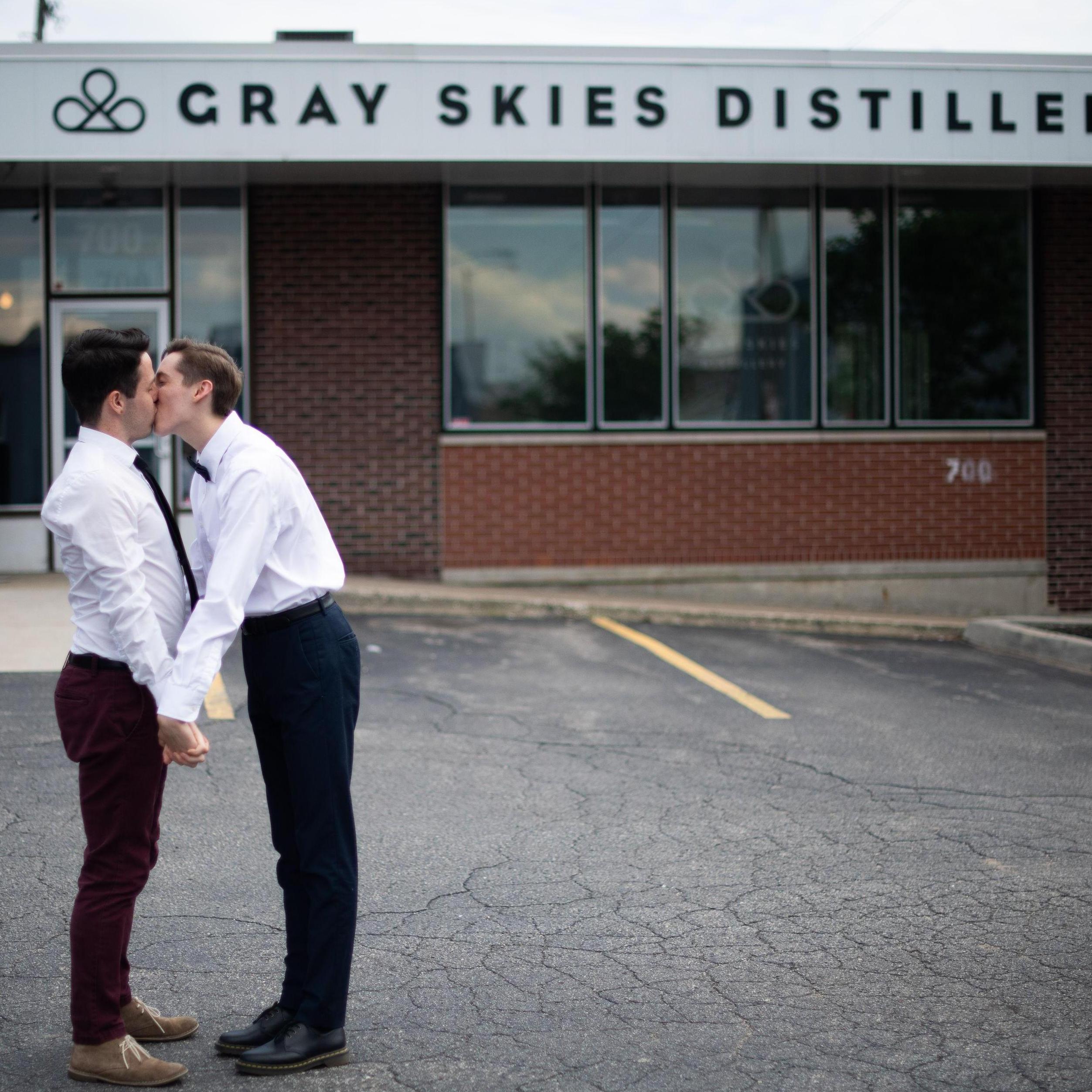We chose to take our engagement photos at some of our favorite local businesses around Grand Rapids, celebrating our love for the city and its representation of home.
Photo by Jade Butler Photo