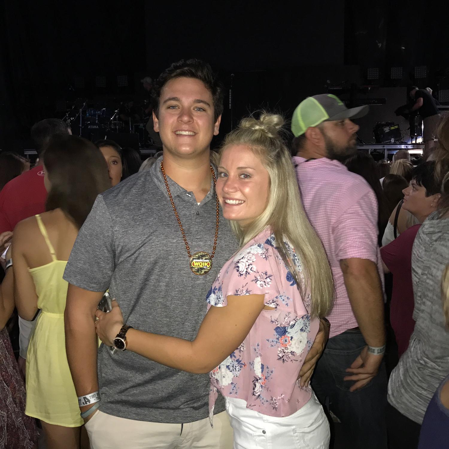 Our first concert together, pit passes for Jason Aldean.
