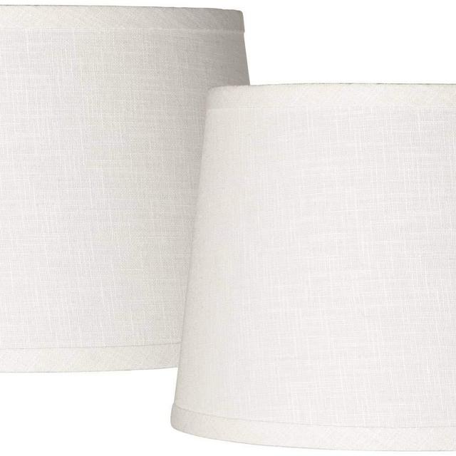 White Drum Lamp Shades Set of 2 Modern Hardback 10x12x8 (Spider) - Brentwood