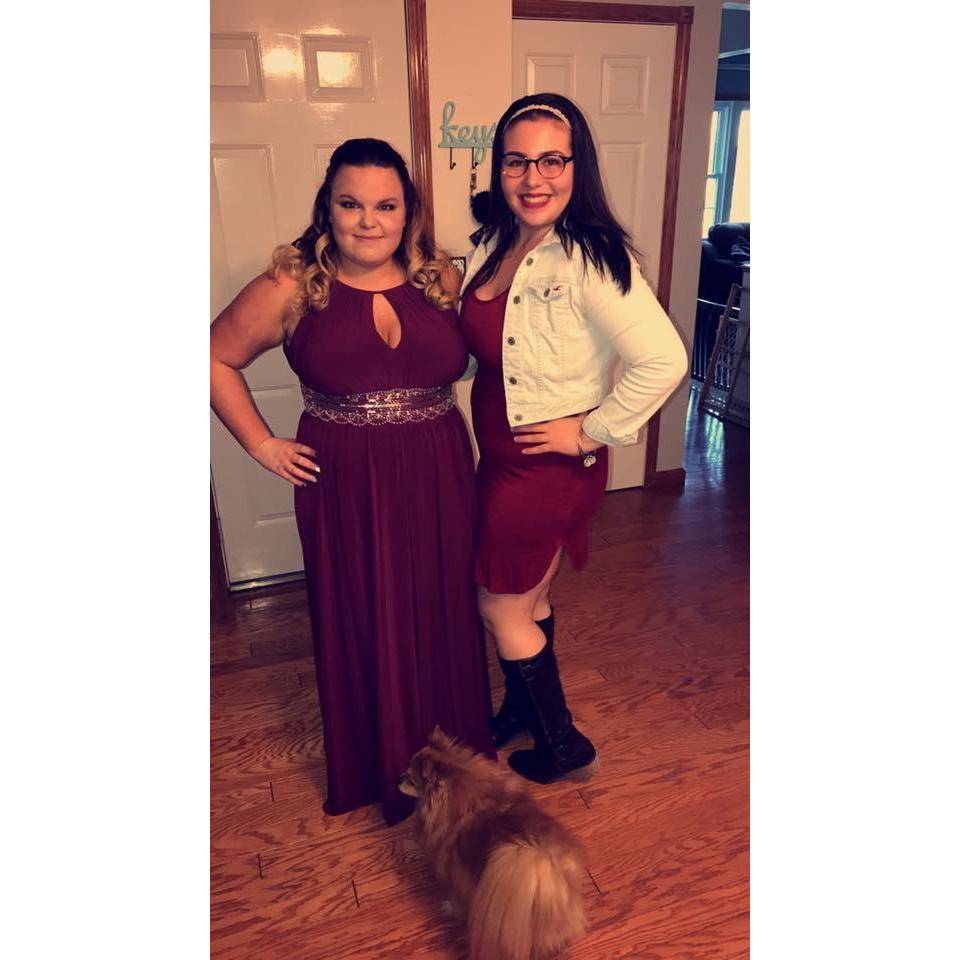 Maddi and Ashley right before Ashley's senior homecoming.