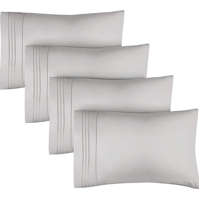 4 Pack Pillow Cases - Queen Size - 4PC Pillow Cases - 4 Pack Pillow Covers - 4 Pack Pillowcases - Pillow Case Set of 4 - Pillow Covers with Embroidery - Super Soft pillow Cases - Luxury Pillow Cases