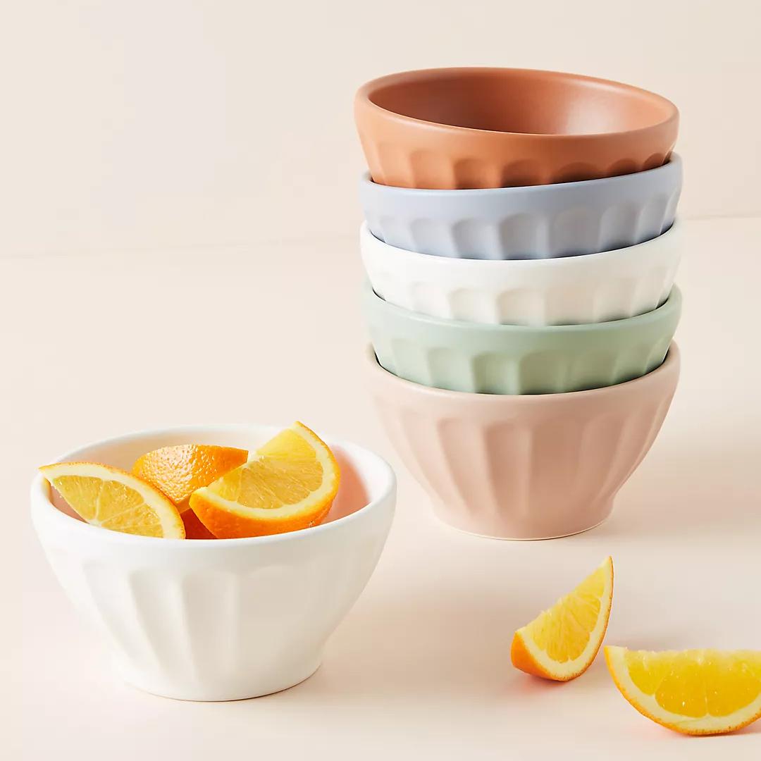 Anthropologie Matte Latte Bowls, Set of 6