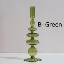 Glass Candlestick Taper Candle Holders | Nordic Glass Flower Vases | Rainbow Colorful Candle Holder