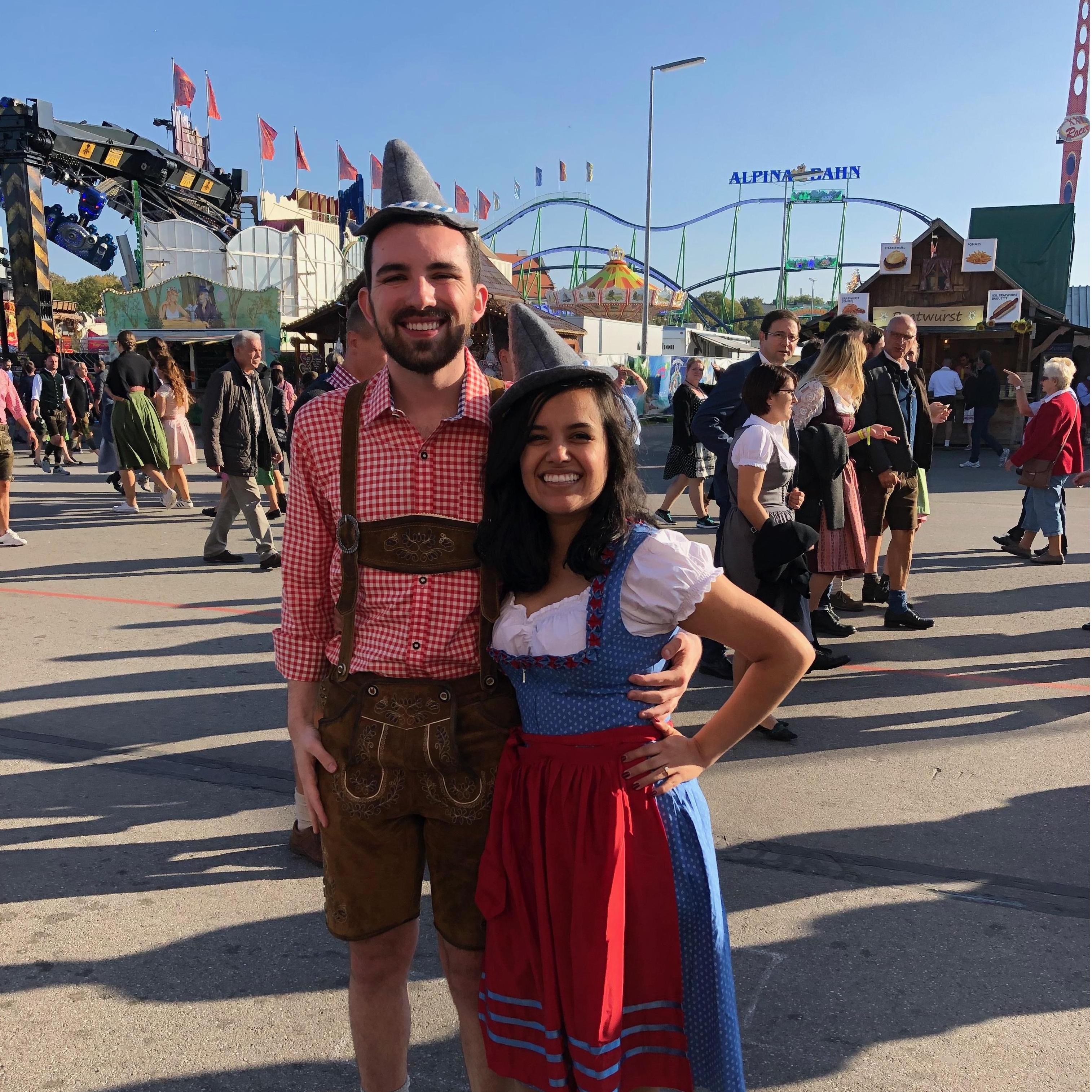 Celebrating our first day as fiancés with 7 liters of the finest German biers.