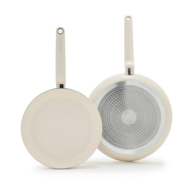 GreenPan Rio Advanced 2pc Ceramic Nonstick Fry Pan Set Cream