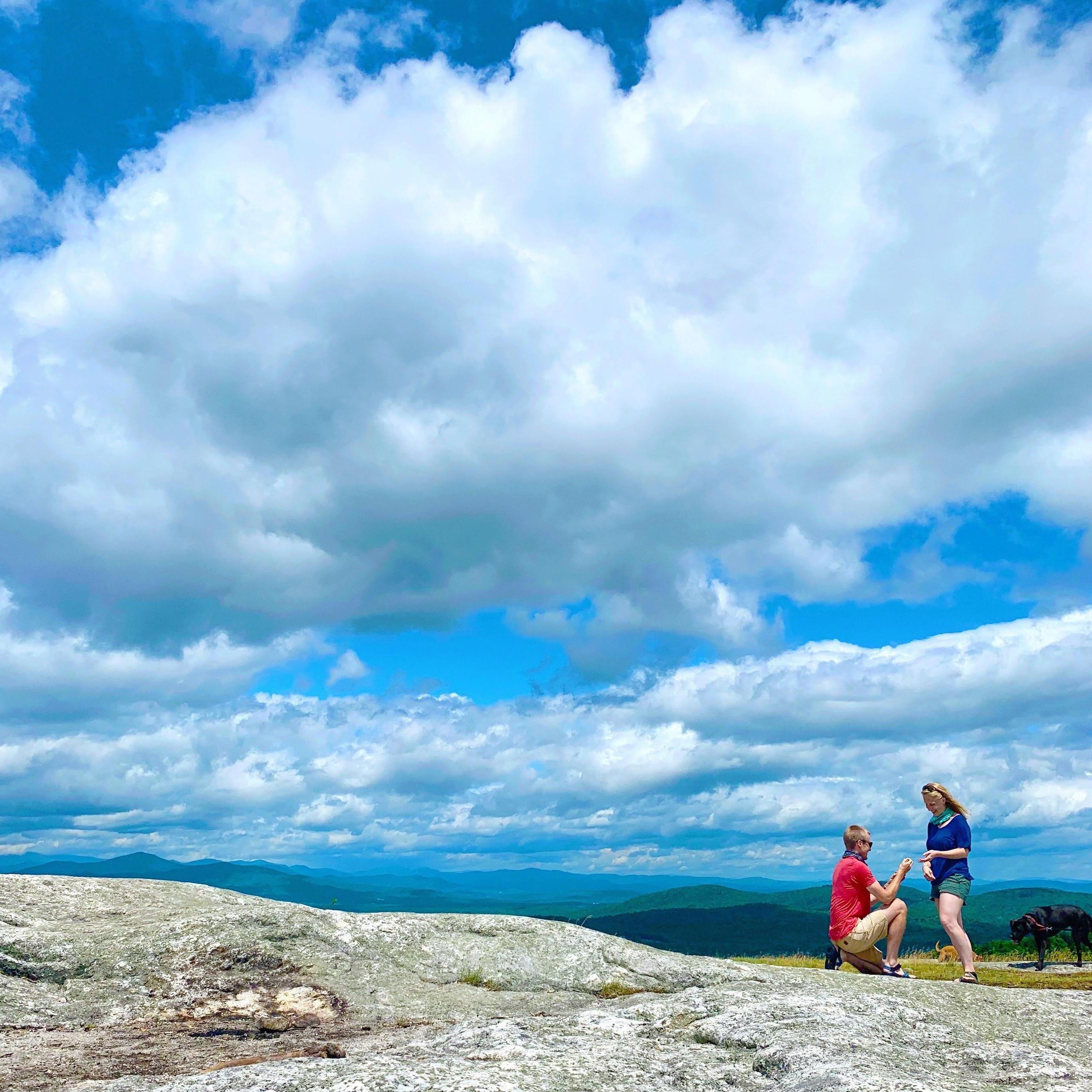 Our engagement, Foss Mountain, NH, 2020