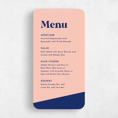 Orange Rounded Wedding Menu - Zesty