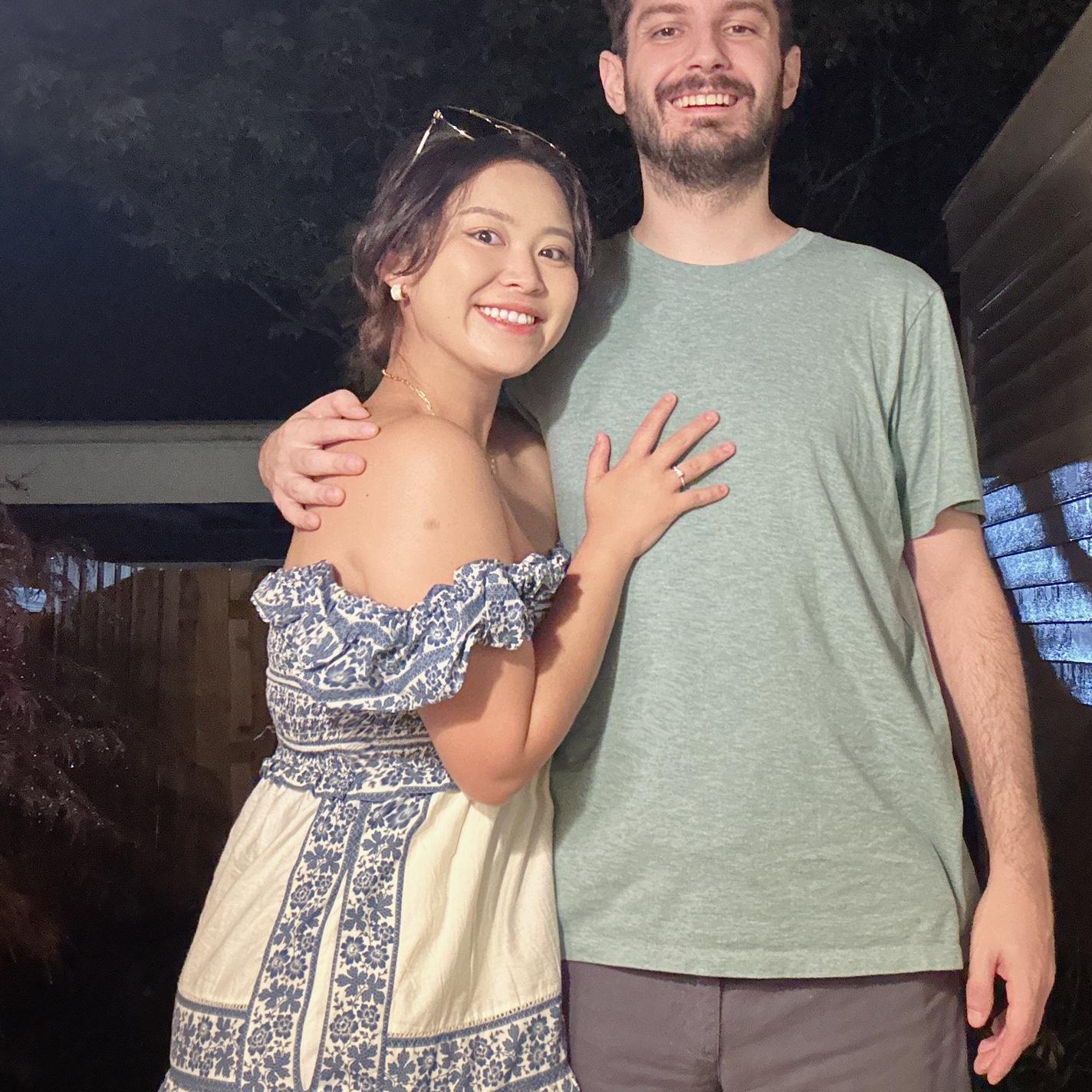 They rushed in. As Lucy was drying her face with paper towel at the kitchen, Peter kneeled down and said: I don’t want to wait any longer, will you please marry me?