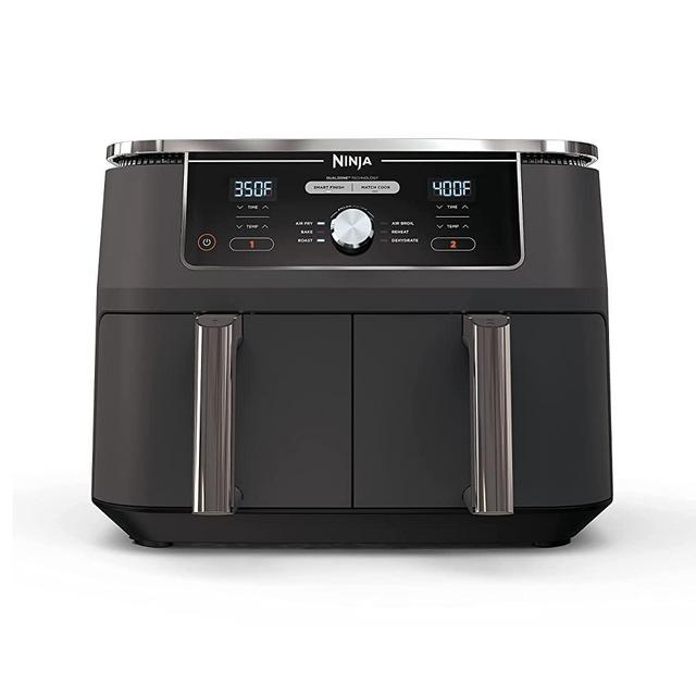 Ninja DZ401/AD350CO Foodi 6-in-1 10-qt. XL 2-Basket Air Fryer with DualZone Technology, Black (Renewed)
