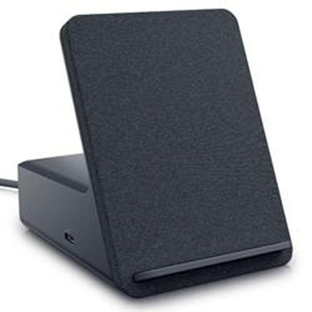 Dell Dual Charge Dock HD22Q - Fabric Wrapped Charging Stand, Type-C Connector, Qi Enabled Charging, Wake-on-Dock, Smartphone Rest, Power Button LED - Magnetite,Black